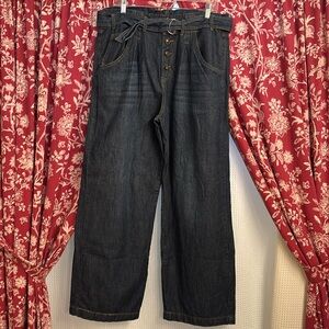 Maurices Dark Blue Wide Leg Jeans 16, Fits Like 12